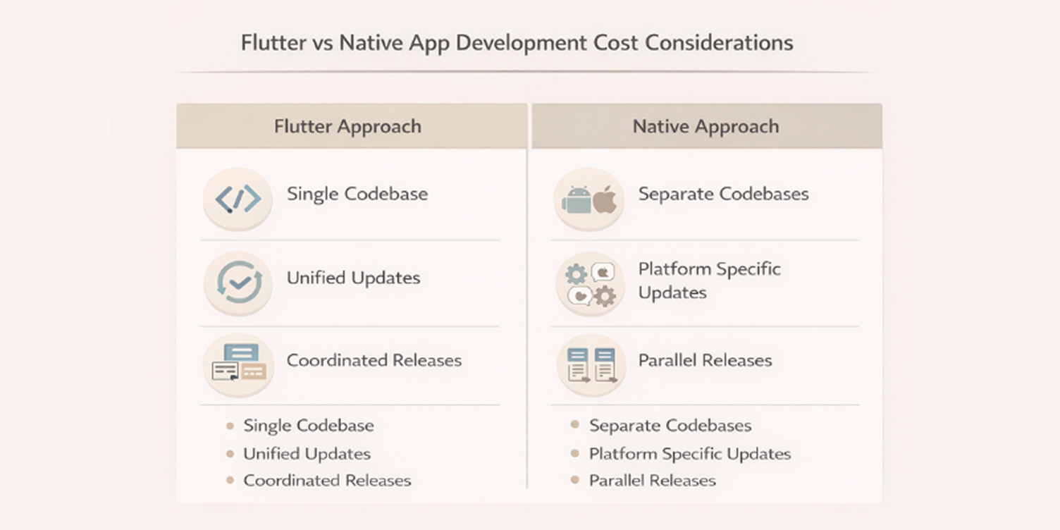 An image that represent Flutter vs Native App Development Cost Comparison